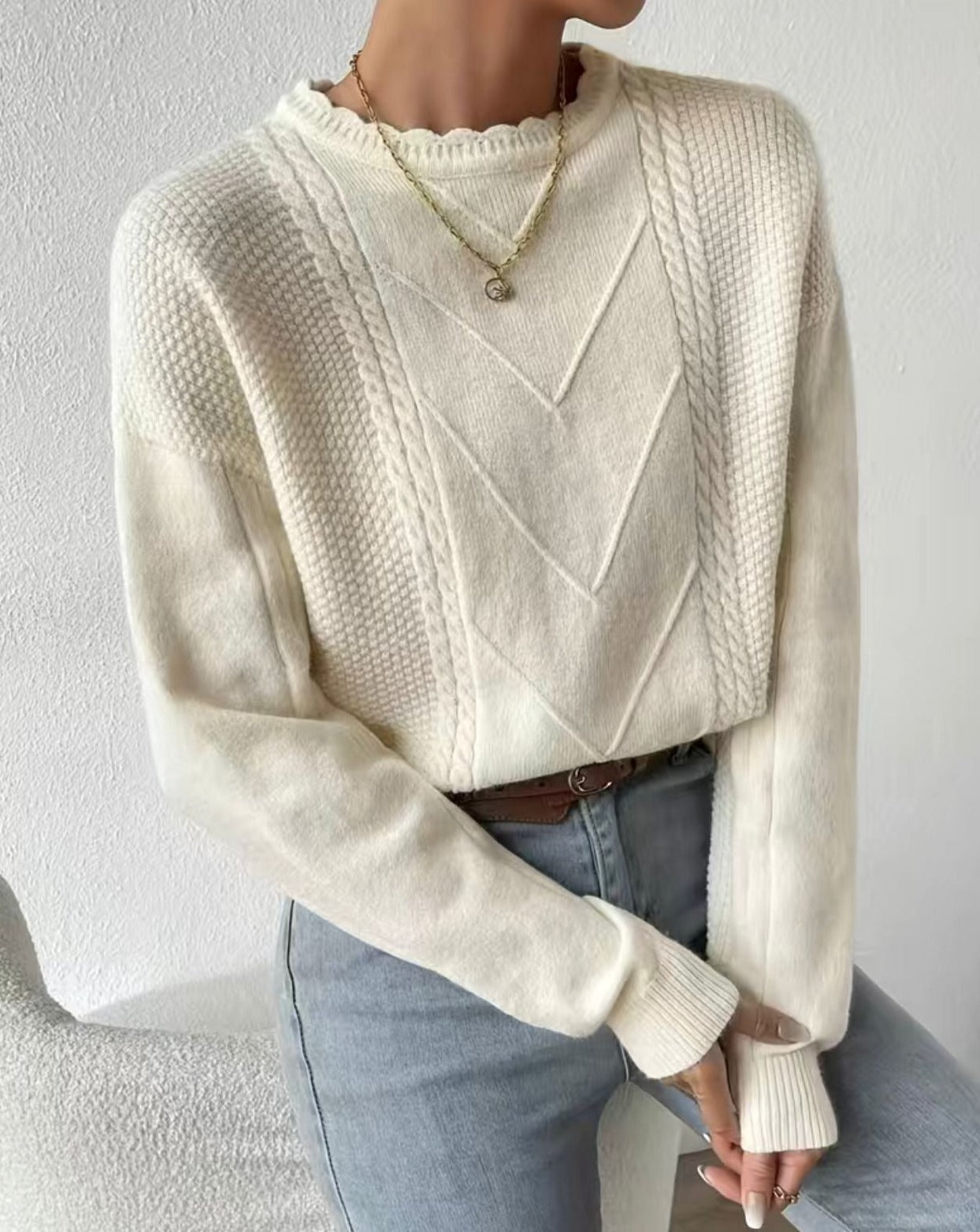 Luna - Sweatshirt Blanc Doux pour Femmes