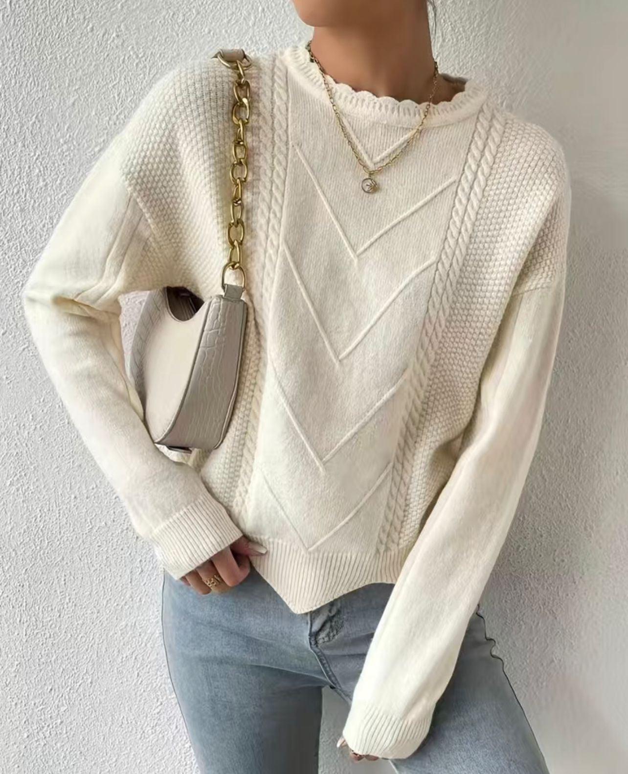 Luna - Sweatshirt Blanc Doux pour Femmes