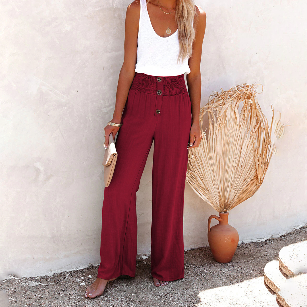 HILLA - Pantalon ample taille haute