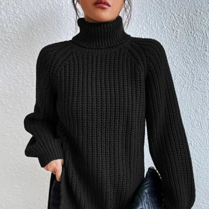 Estela - Pull à col roulé en grosse maille