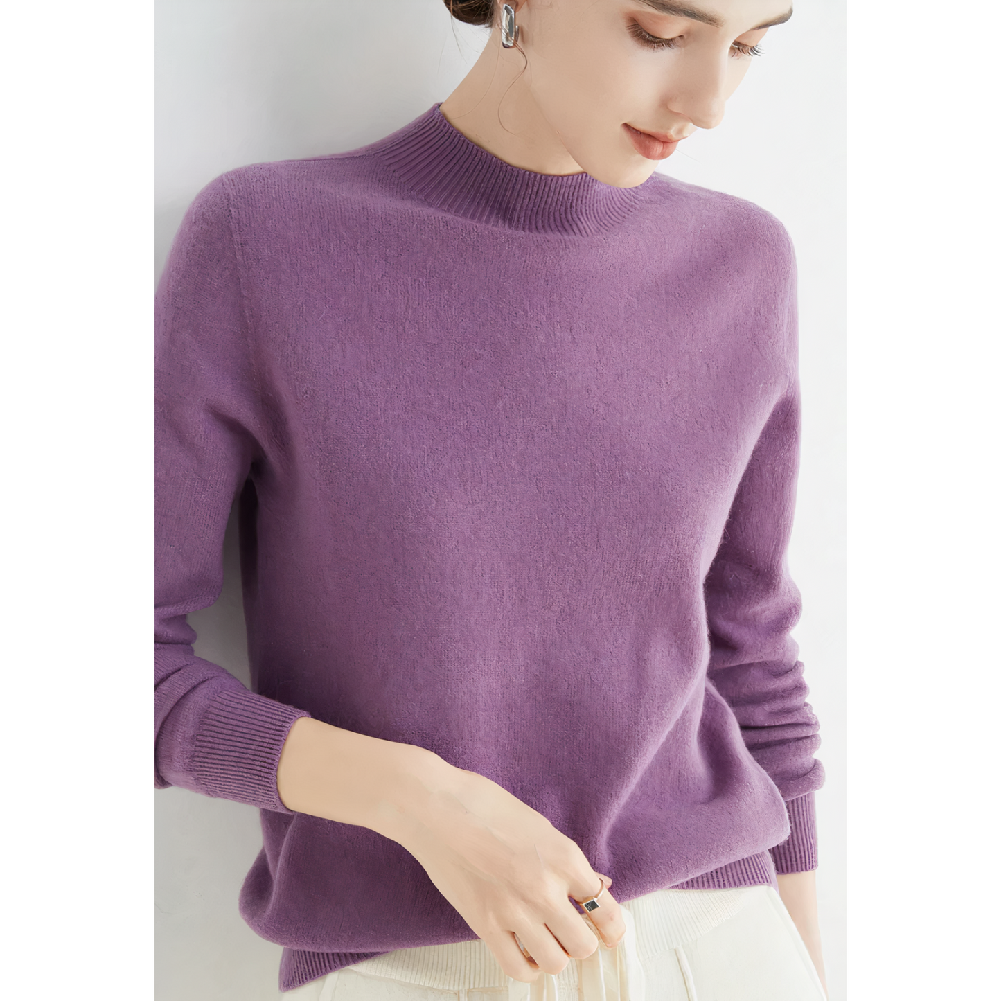 Pull chaud à col roulé pour femme - Alla