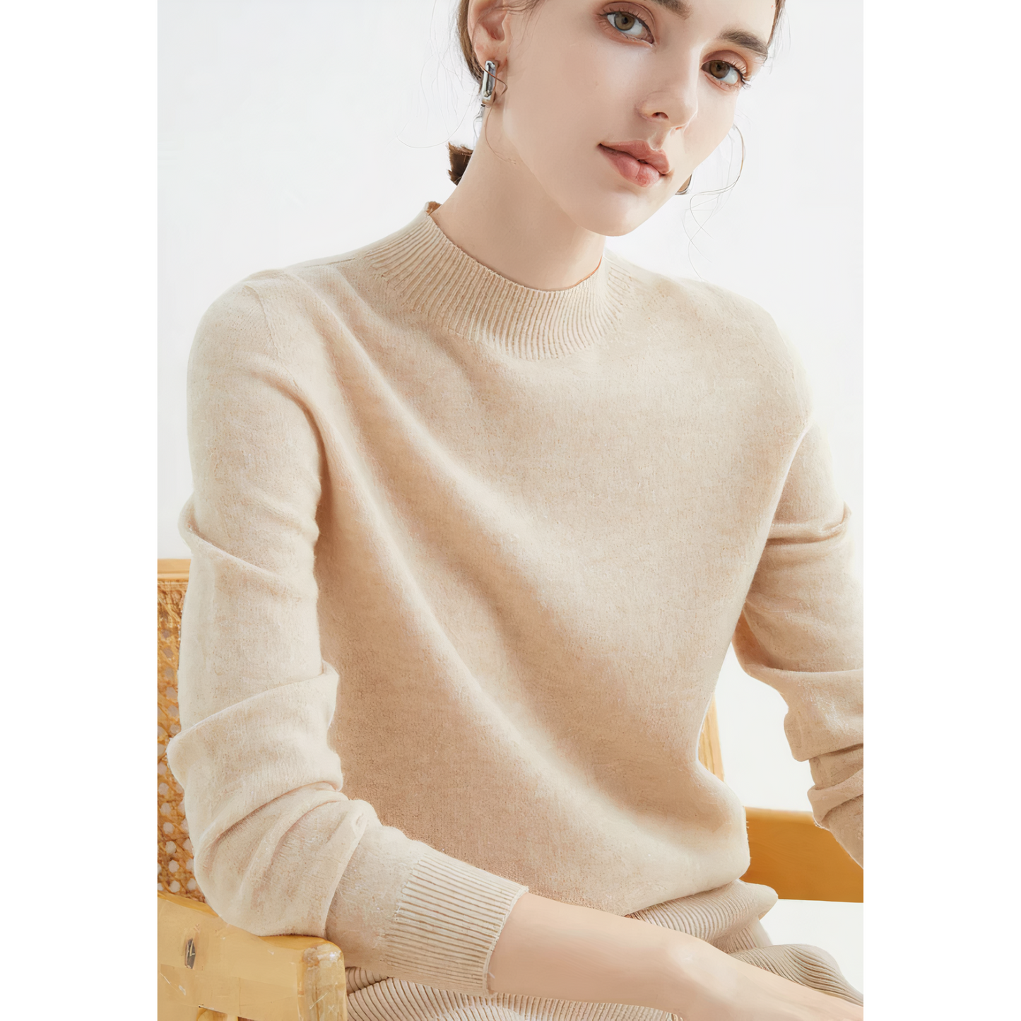Pull chaud à col roulé pour femme - Alla