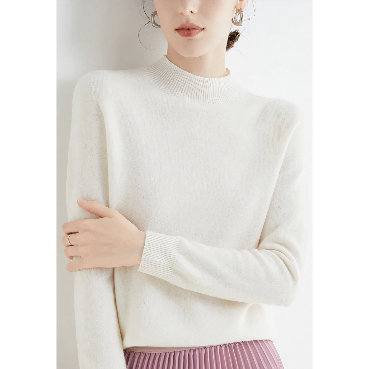 Pull chaud à col roulé pour femme - Alla