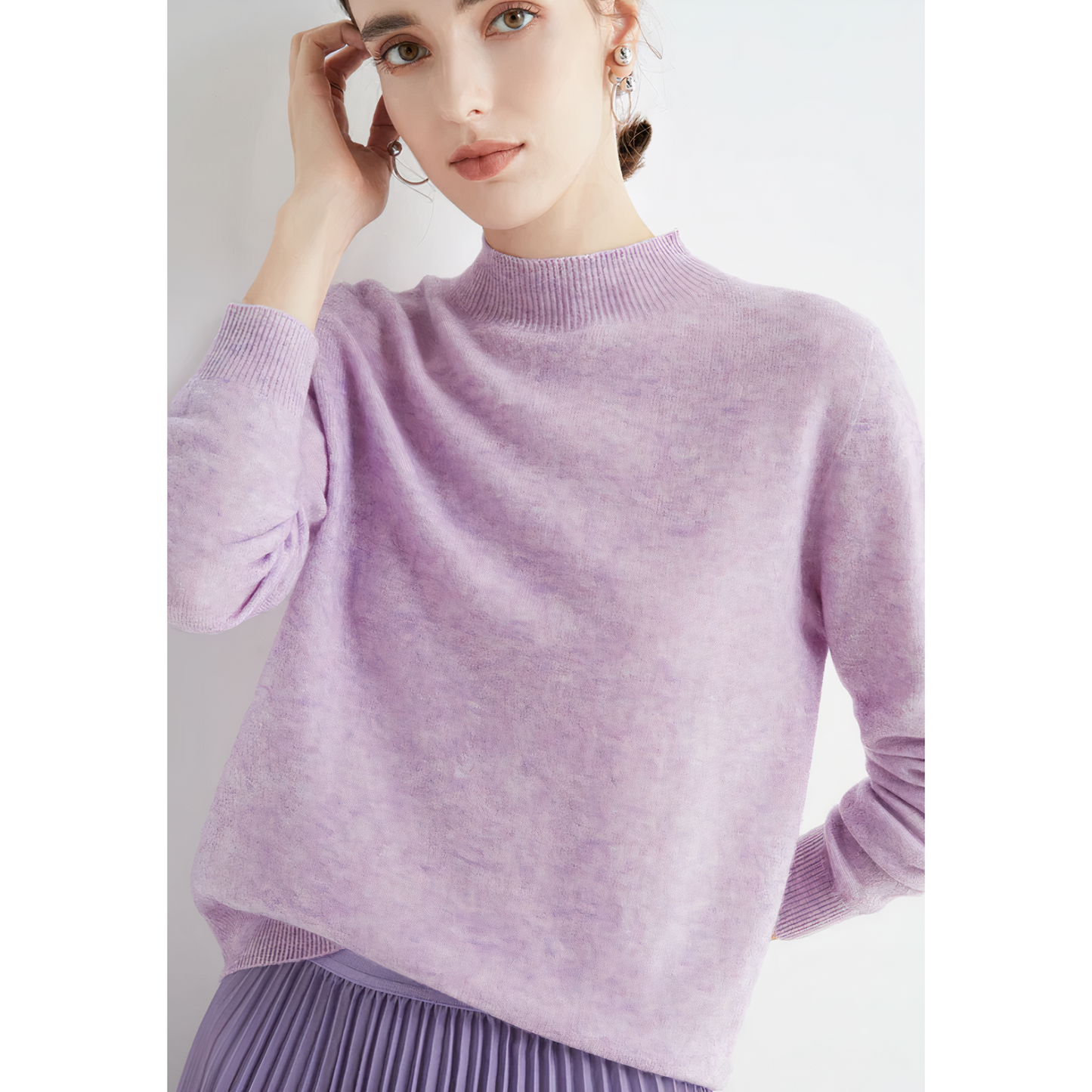 Pull chaud à col roulé pour femme - Alla