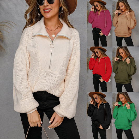 Sera - Pull en maille avec revers - Unicolore en plusieurs couleurs