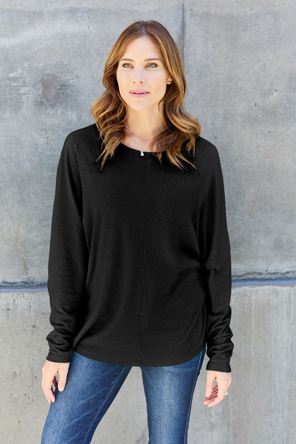 Riley - T-shirt à manches longues et col rond taille complète pour femme
