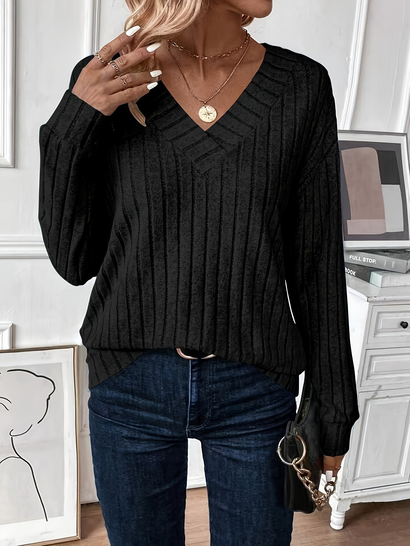 Camille - Blouse Casual Printemps à Manches Longues pour Femmes