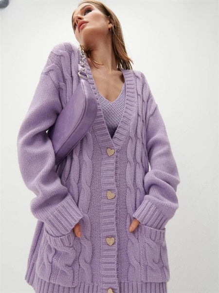 Cardigan tricoté surdimensionné pour femme – élégant et confortable