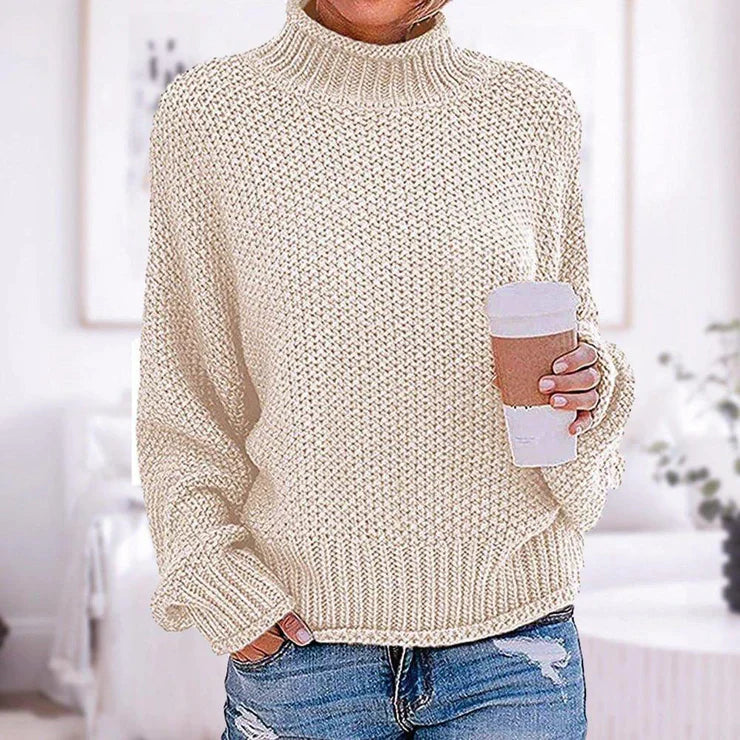 Priska | Pull col montant élégant pour femmes