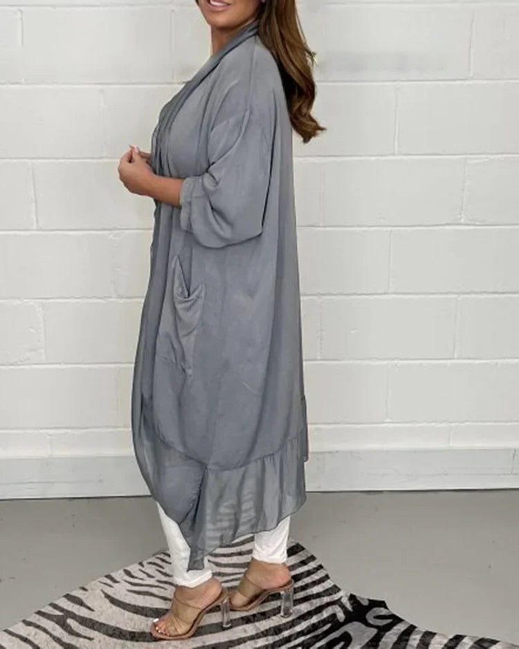 Emma - Haut Ample en Soie Stylé et Confortable avec Col en V pour Femmes