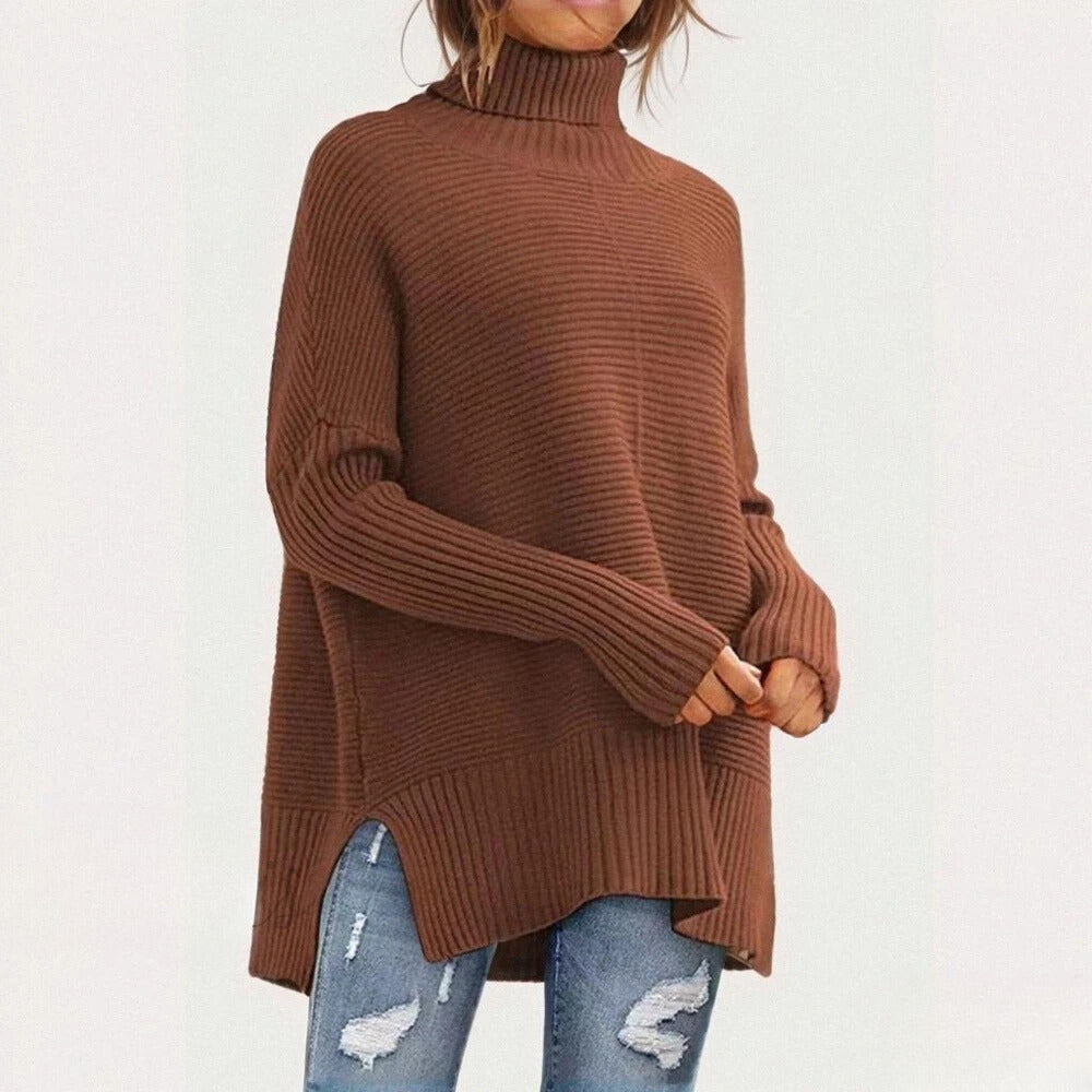 Pull chauve-souris élégant avec détails tricotés uniques