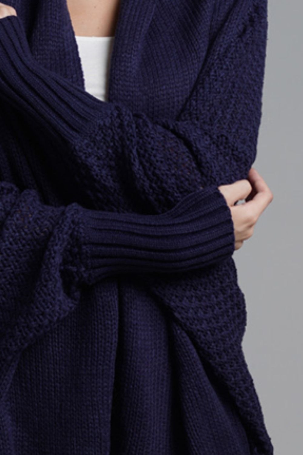 Liana - Long cardigan ouvert avec manches dolman pour femme