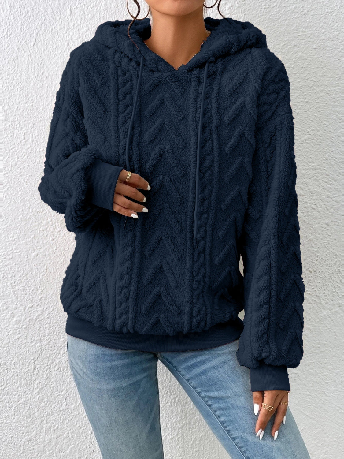Aria - Sweat à capuche avec cordon de serrage et manches longues pour femme