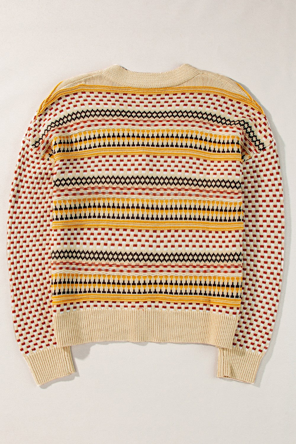Clara - Beige Cardigan à manches longues avec boutons pour femme