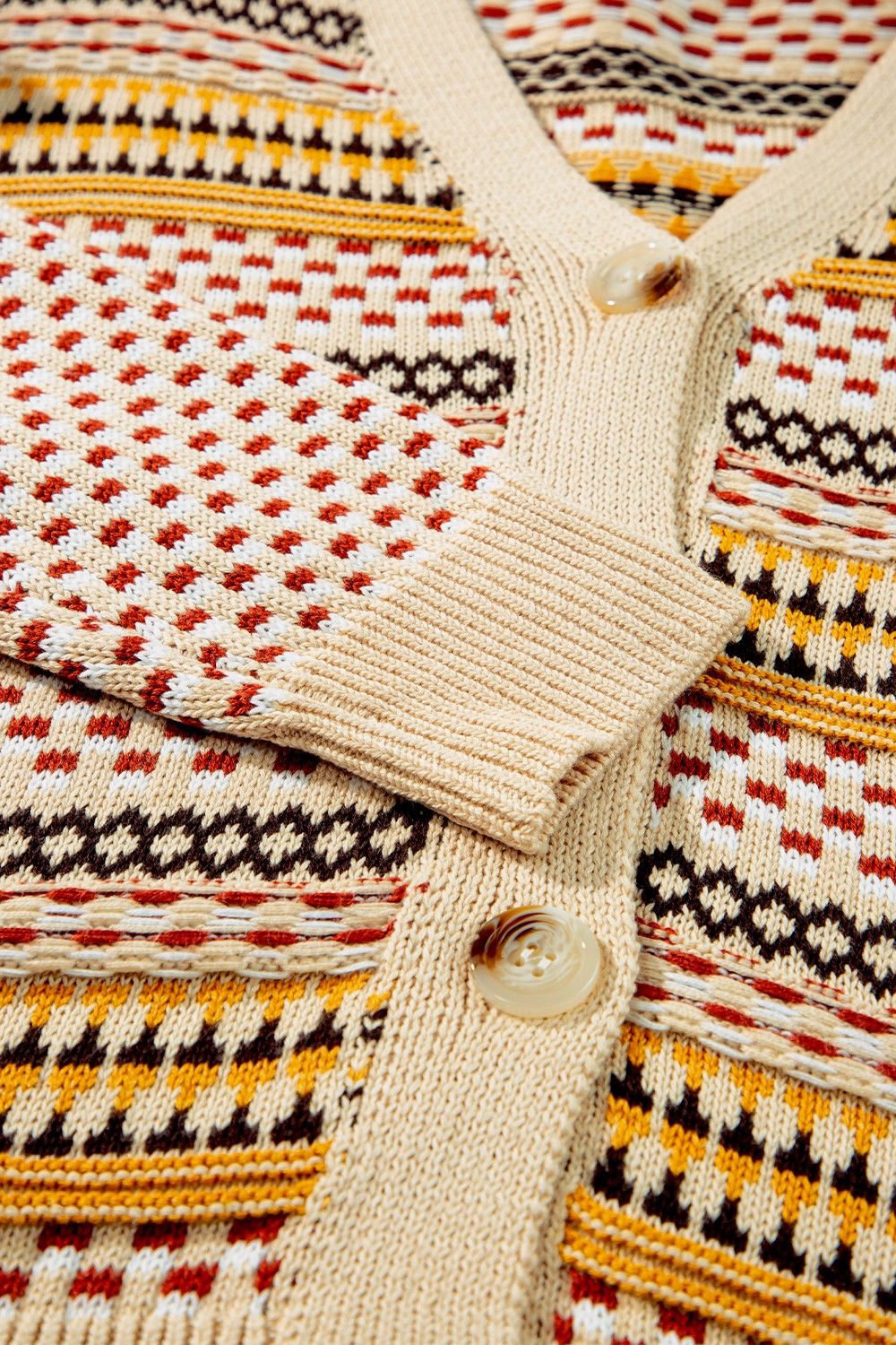 Clara - Beige Cardigan à manches longues avec boutons pour femme