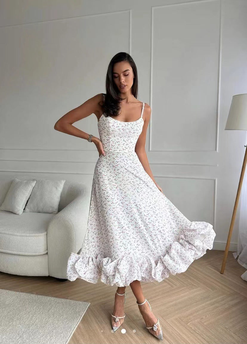 Martine - Robe Midi Bustier Vintage Élégante
