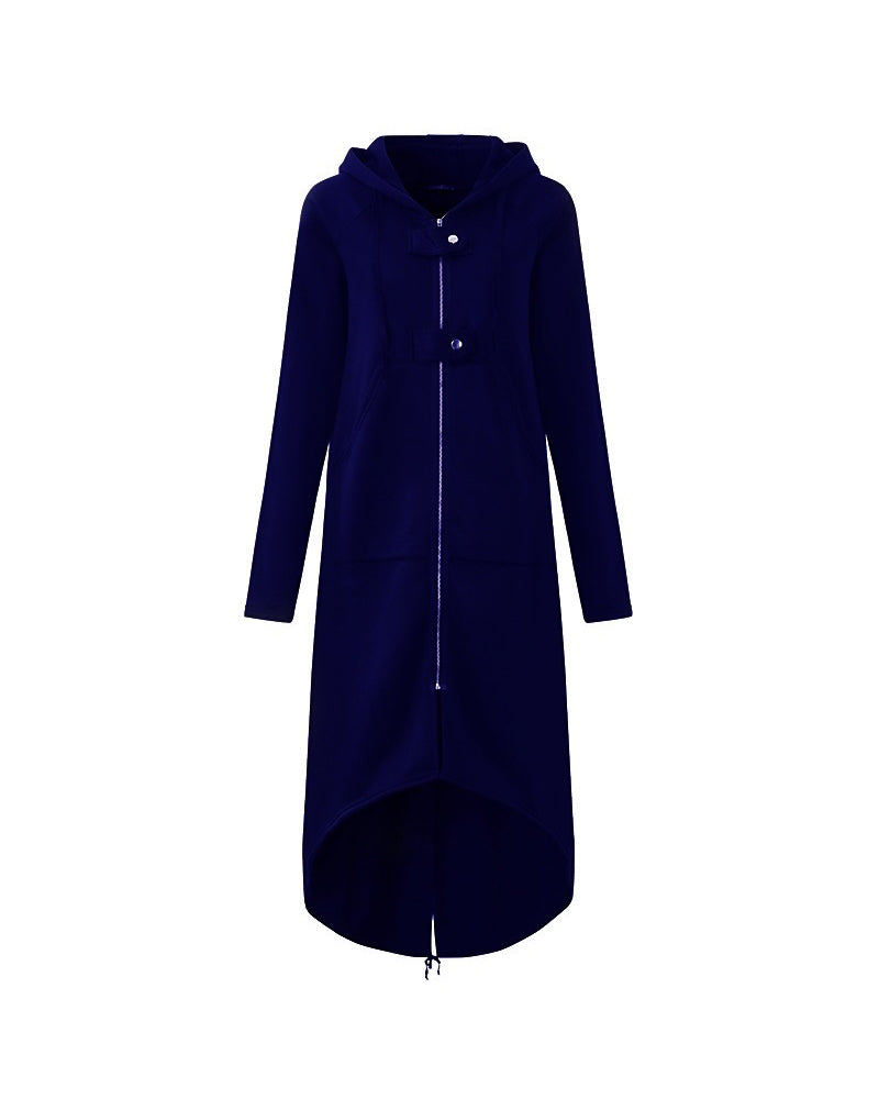 Manteau long à capuche avec zip - Abber