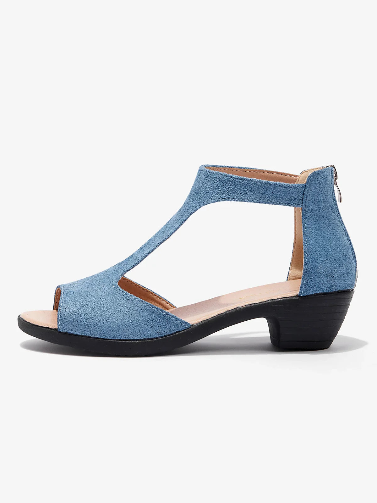 Daniela - Sandales découpées à talons hauts et confortables avec fermeture éclair au dos