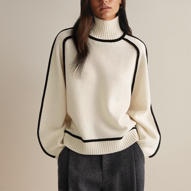 Lorana - Col Roulé Élégant pour l'Automne pour Femmes