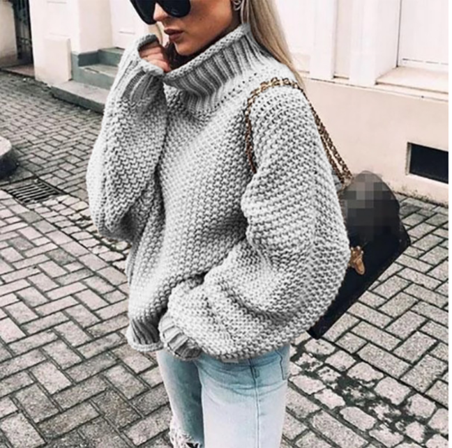 Lyla - Pull Col Roulé Oversize Confortable pour Femmes