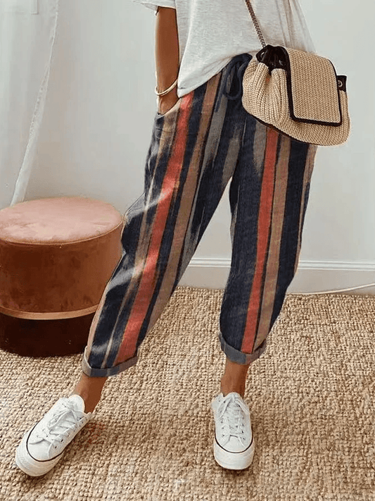 Felicia - Pantalon de loisirs rayé classique et élégant