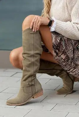 Bottes tendance et de soutien avec fermeture éclair et talon