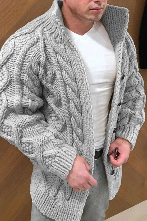 Cardigan en tricot à col pour homme - Heanno