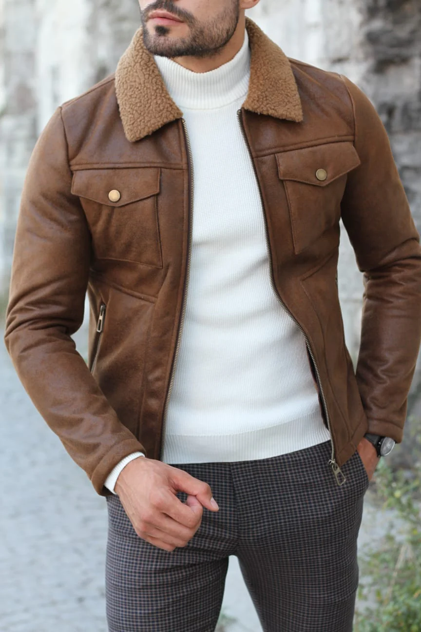 Veste homme au style rétro avec col classique pour un look stylé