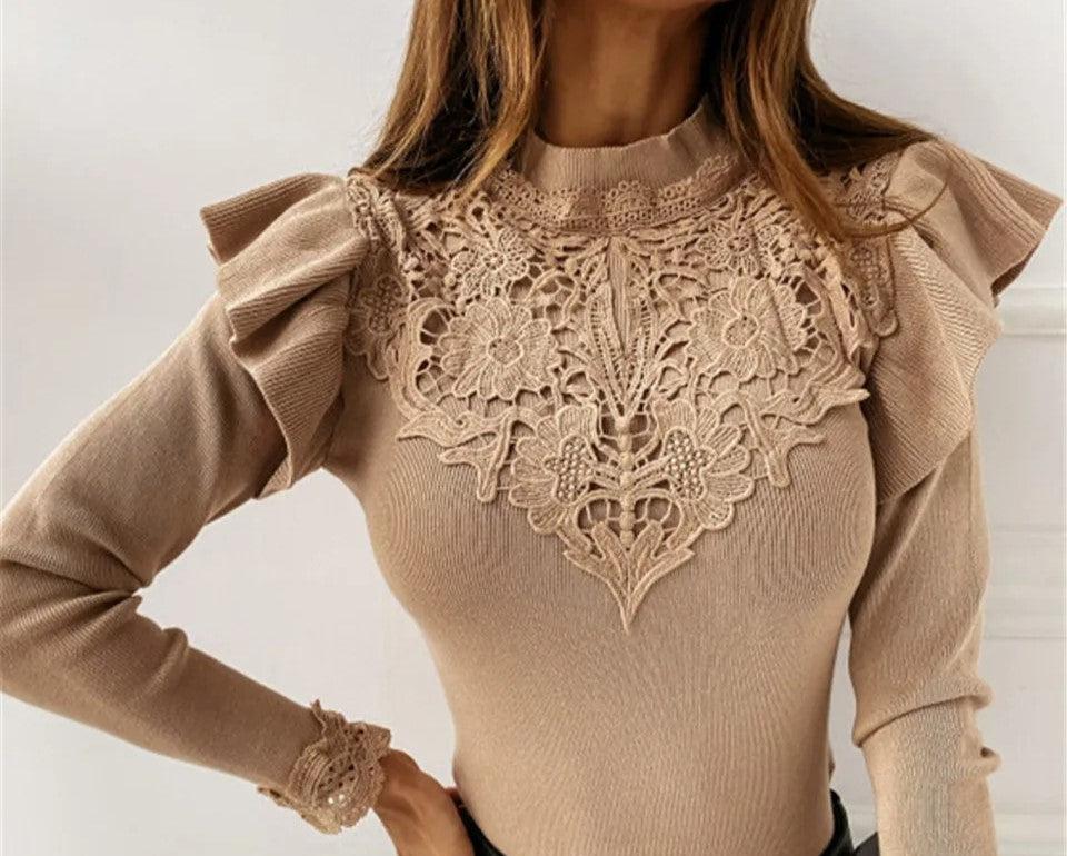 Pull élégant avec détails en dentelle - Magee