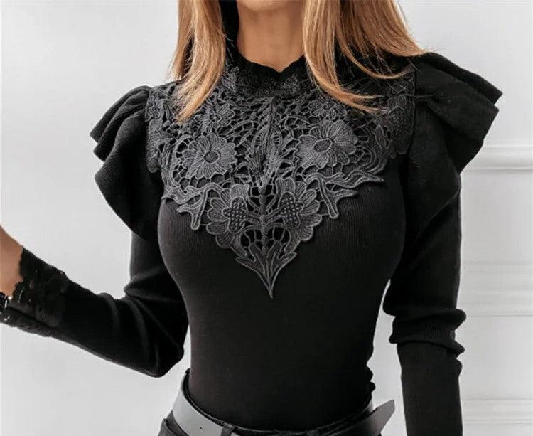 Pull élégant avec détails en dentelle - Magee