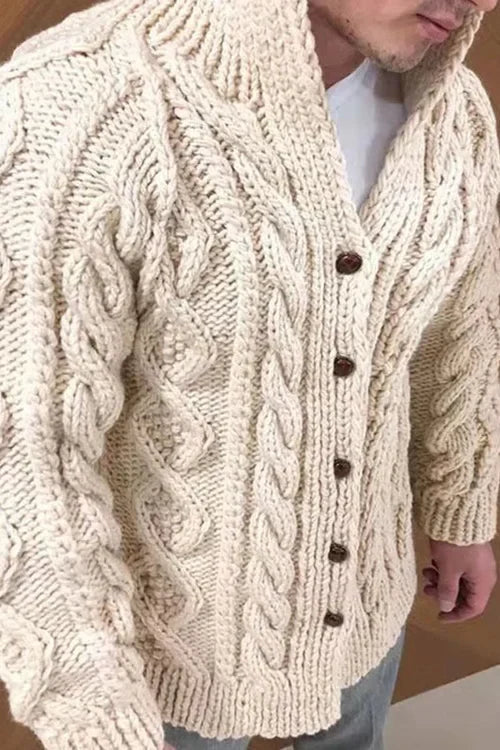 Cardigan en tricot à col pour homme - Heanno