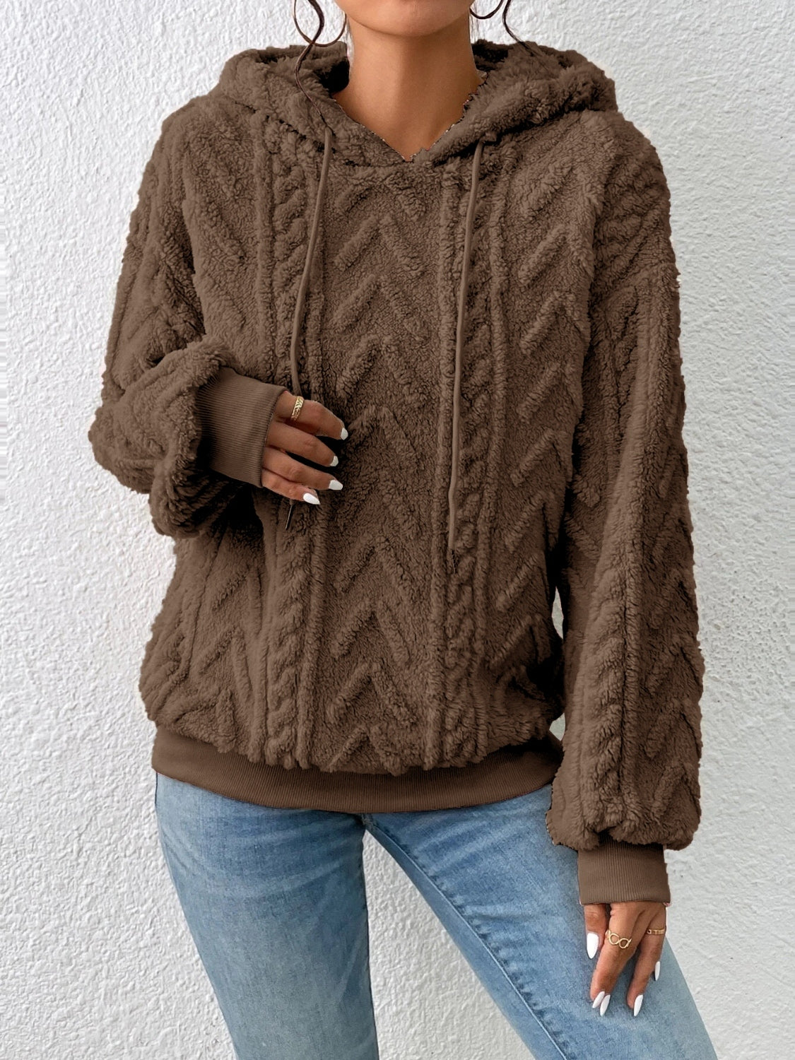 Aria - Sweat à capuche avec cordon de serrage et manches longues pour femme