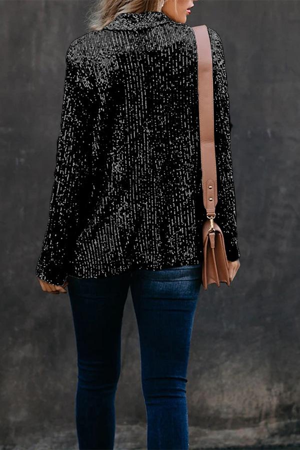 Lucie - Blazer moderne à manches longues avec paillettes pour femmes