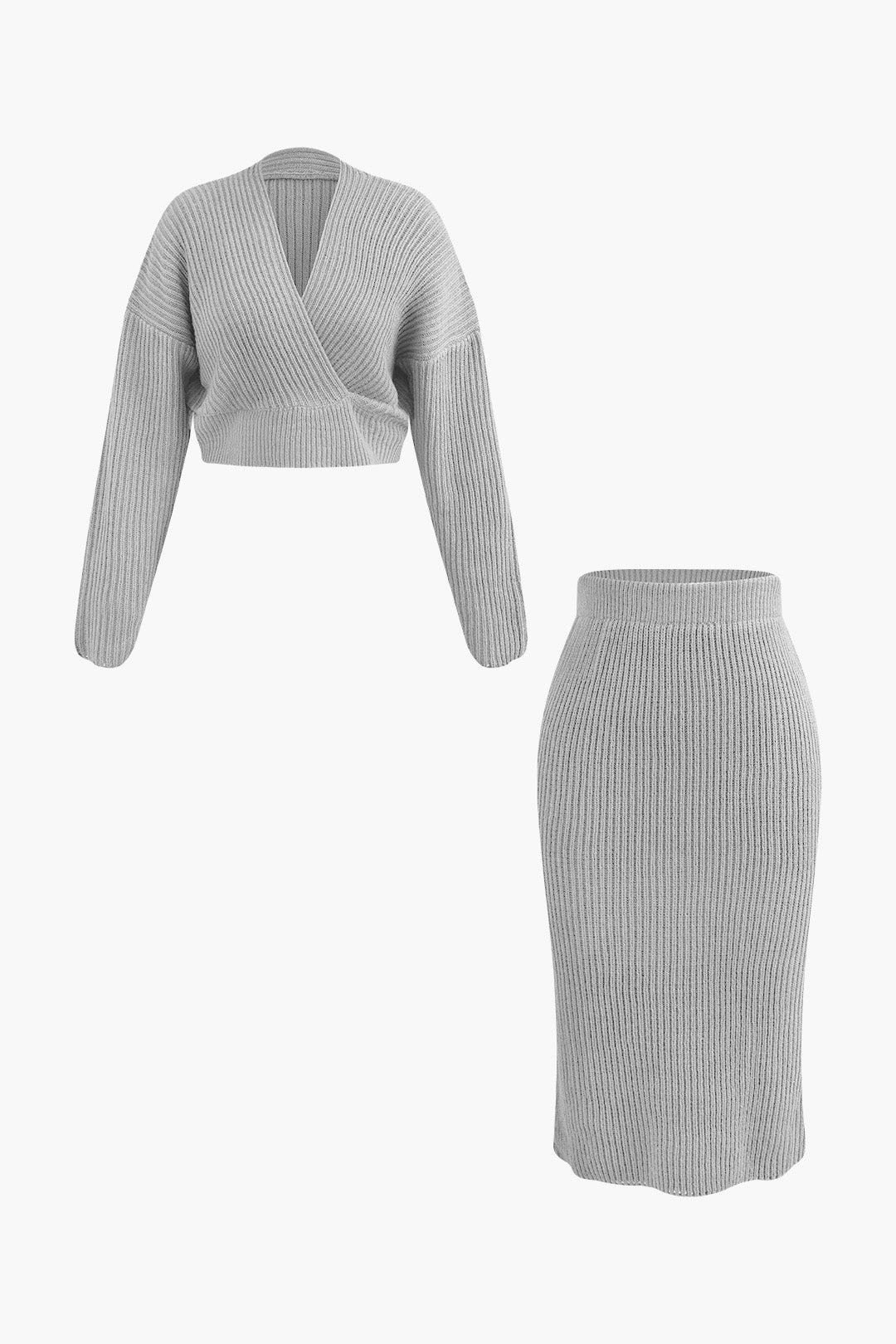 La Vie │ Ensemble pull et jupe à col en V