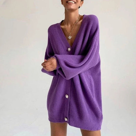 Cardigan tricoté surdimensionné pour femme – élégant et confortable
