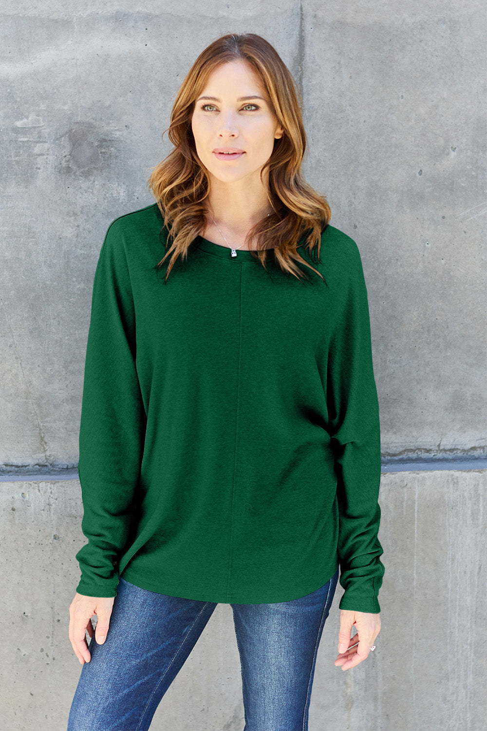Riley - T-shirt à manches longues et col rond taille complète pour femme