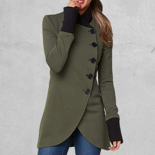 Olivia - Cardigan femme avec patte de boutonnage en diagonale