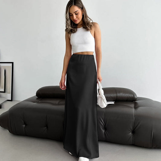 Elora | Jupe Longue Slim Noire