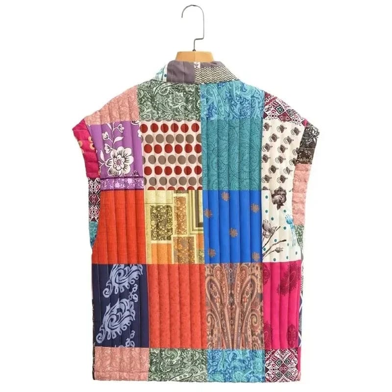 Veste matelassée patchwork sans manches - Astiera