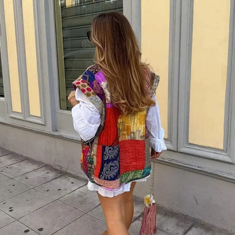Veste matelassée patchwork sans manches - Astiera