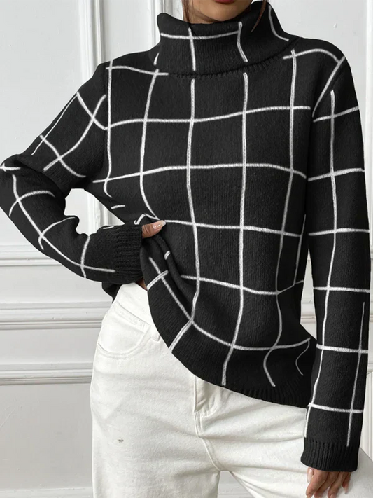 Livia - Pull à col haut pour femme Pour l'automne et l'hiver