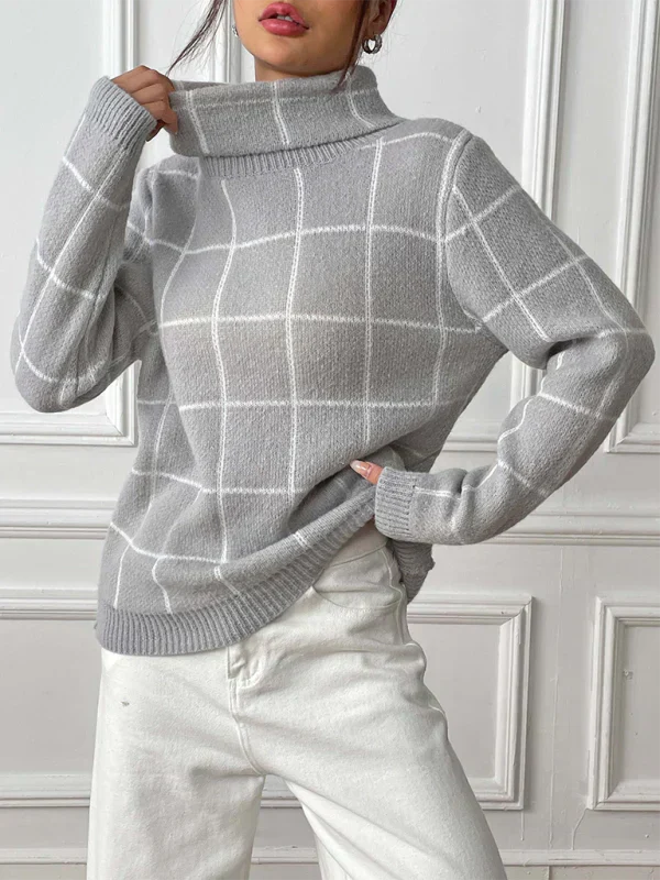 Livia - Pull à col haut pour femme Pour l'automne et l'hiver