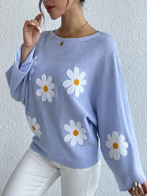 Marie - Pull d'Automne Stylé et Confortable avec Fleurs Brodées