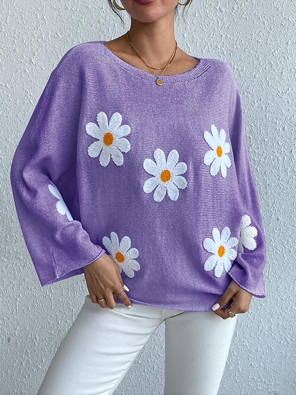 Marie - Pull d'Automne Stylé et Confortable avec Fleurs Brodées