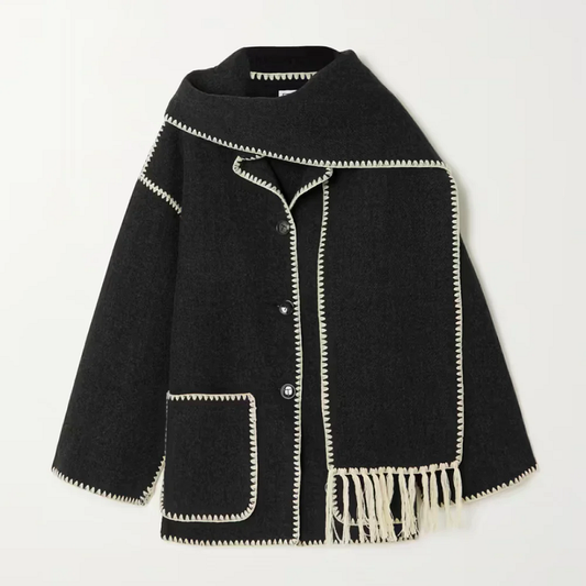 Veste écharpe en laine chic, élégante et confortable pour femme
