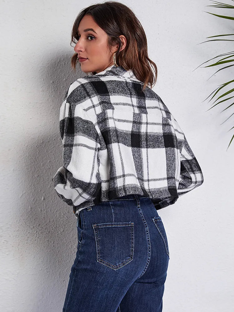Veste courte à carreaux - Halleli