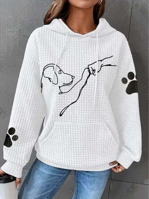 Liza | Sweat à capuche avec imprimé chien