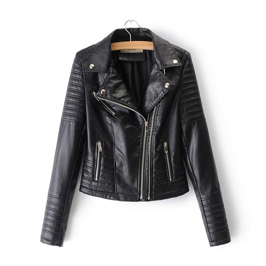 Veste motard en cuir pour femme - Agnetta