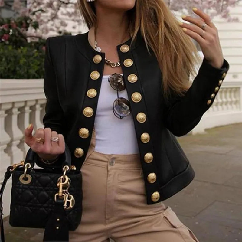 Aline - Veste à manches longues et boutonnage simple