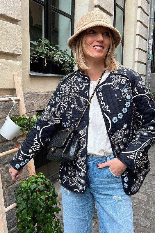 Luciana - Veste vintage à imprimé floral